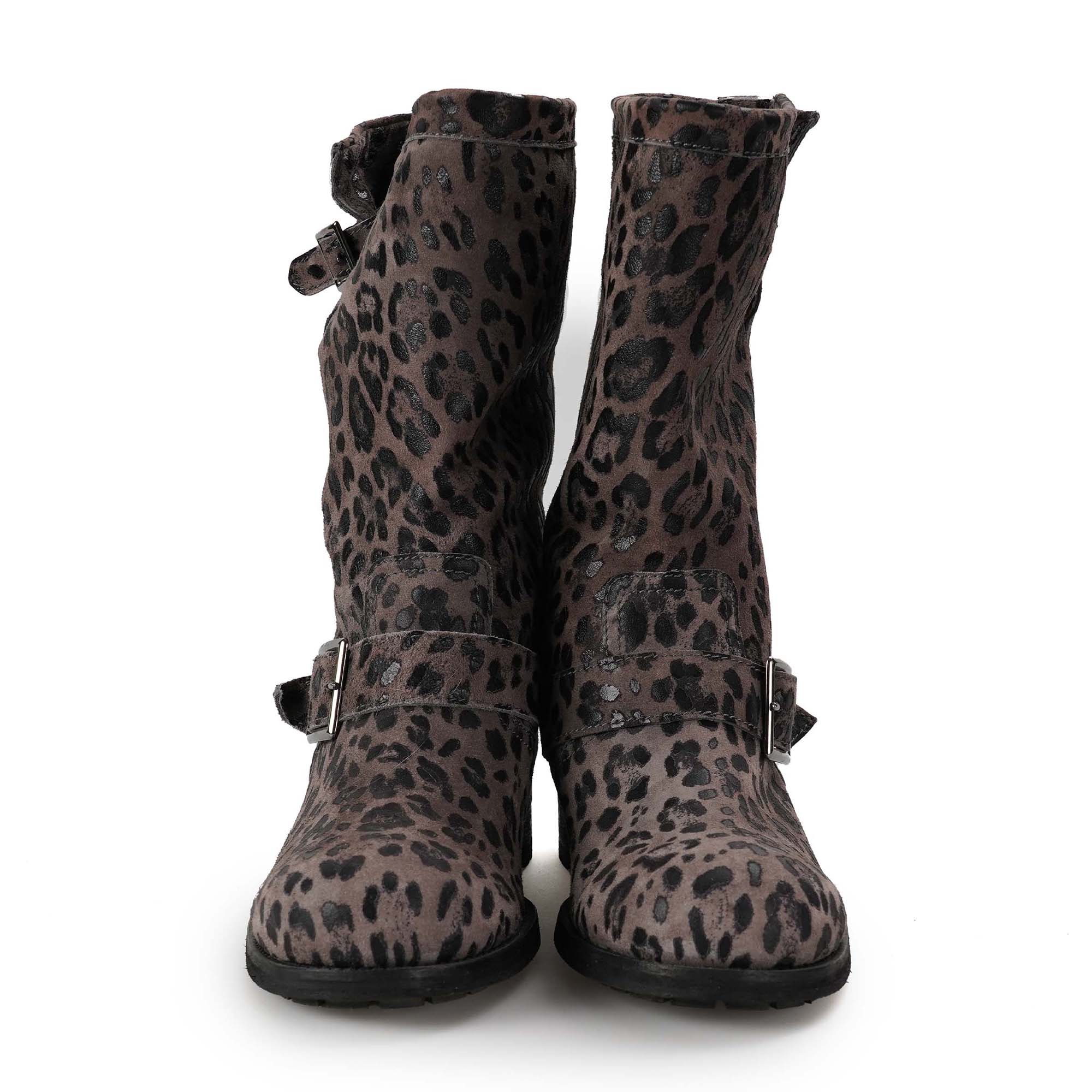 Jimmy Choo - Brown Nubuck Leopard Print Boots